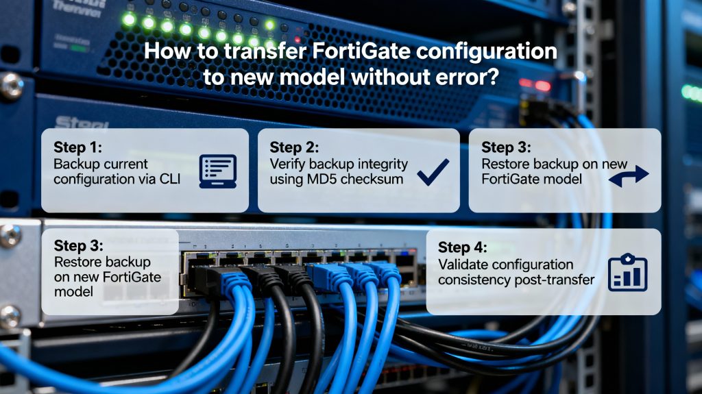 چگونه کانفیگ FortiGate را به مدل جدید منتقل کنیم بدون بروز خطا؟
