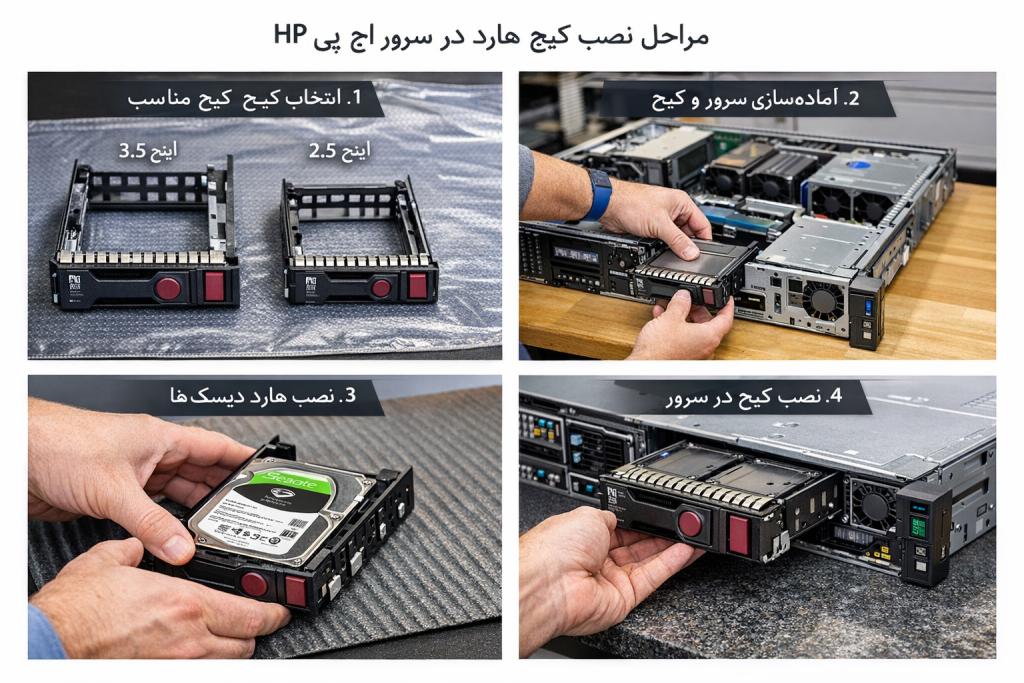 چگونه کیج هارد سرور اچ پی HP را نصب و پیکربندی کنیم؟