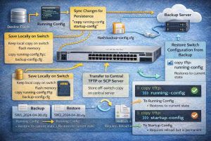 پشتیبان‌گیری و بازیابی تنظیمات سوئیچ‌های Cisco Catalyst