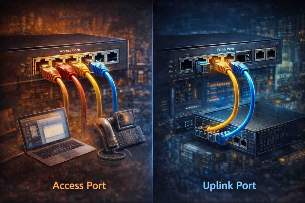 مقایسه پورتهای Access و Uplink در سوئیچ شبکه