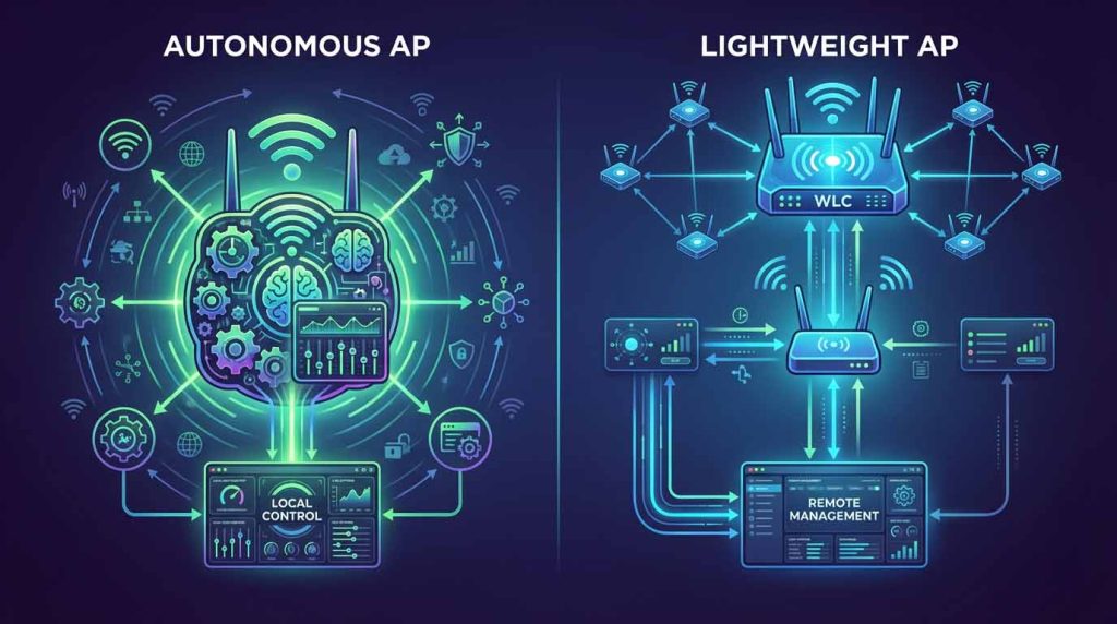بررسی تفاوت معماری Lightweight و Autonomous در اکسس پوینتهای سیسکو و تأثیر آن بر طراحی وایرلس