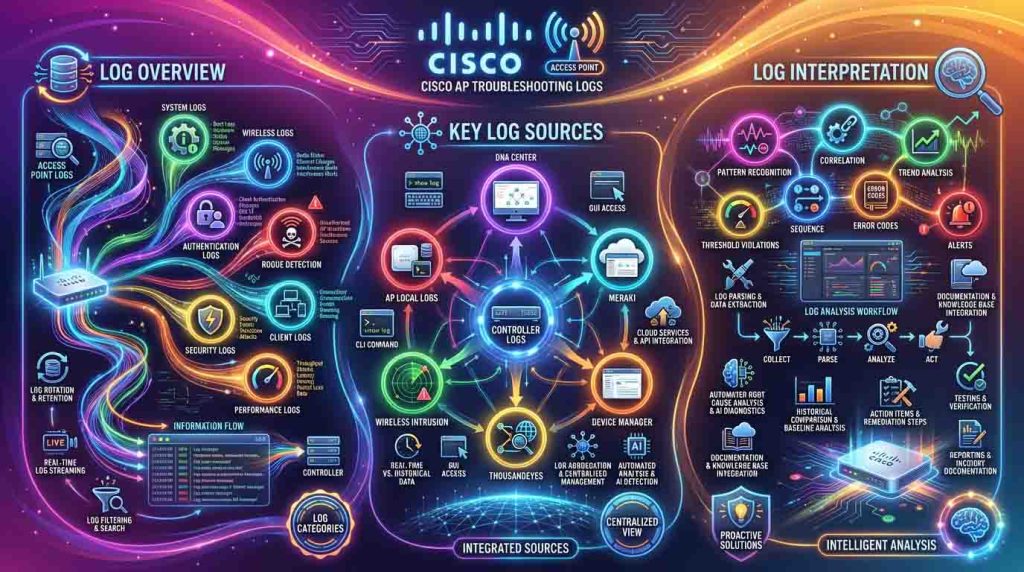 انواع لاگهای Cisco AP برای عیبیابی شبکه وایرلس