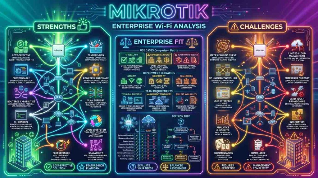 وایفای سازمانی MikroTik: مزایا، محدودیتها و راهکارهای مدیریت شبکه