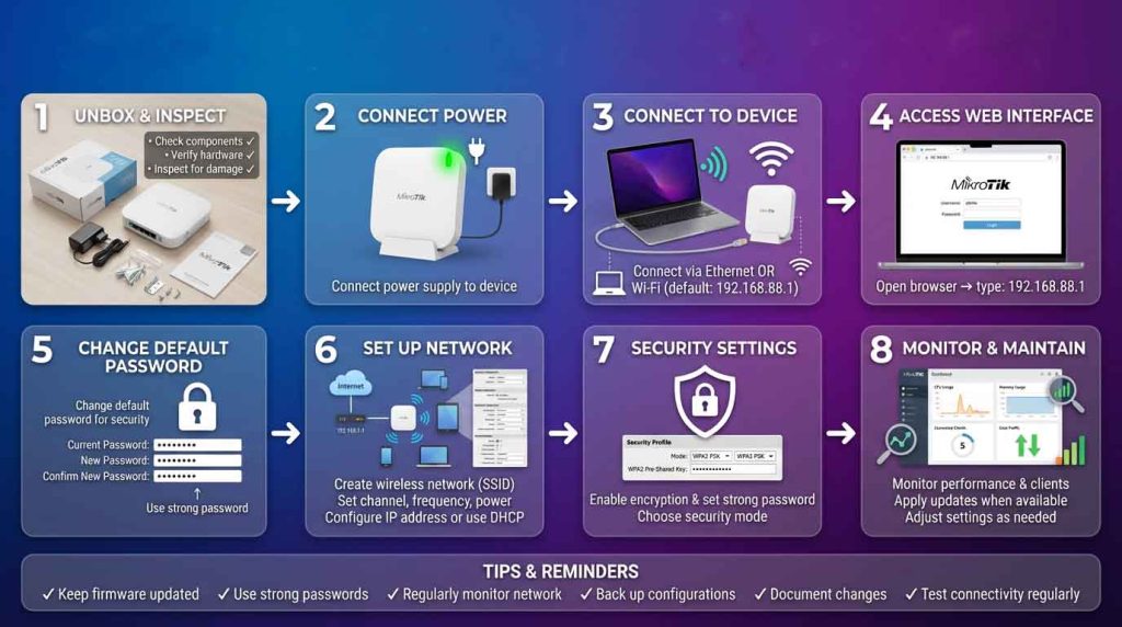 راهنمای کامل راهاندازی اکسس پوینت MikroTik