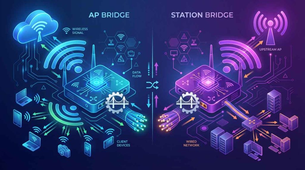 مقایسه AP Bridge و Station Bridge در اکسس پوینتهای MikroTik