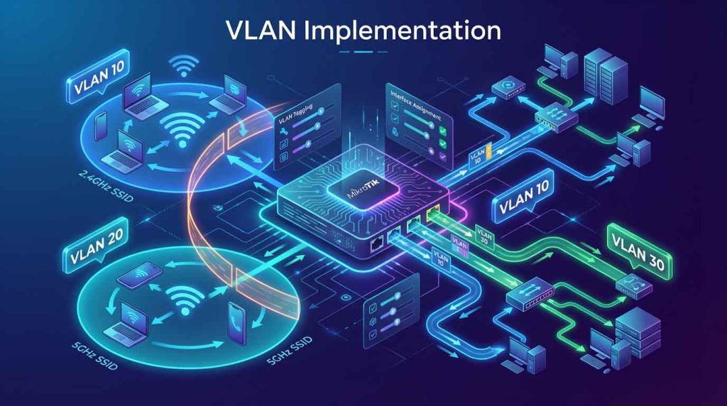 پیادهسازی VLAN روی وایفای MikroTik