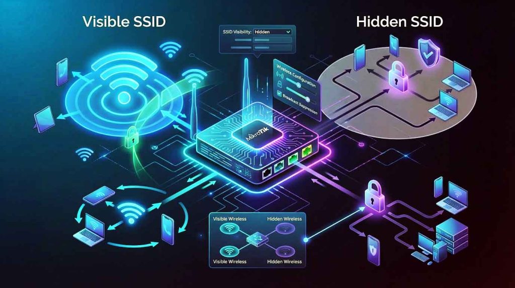 راهنمای گامبهگام ایجاد و مدیریت SSID مخفی در شبکههای میکروتیک