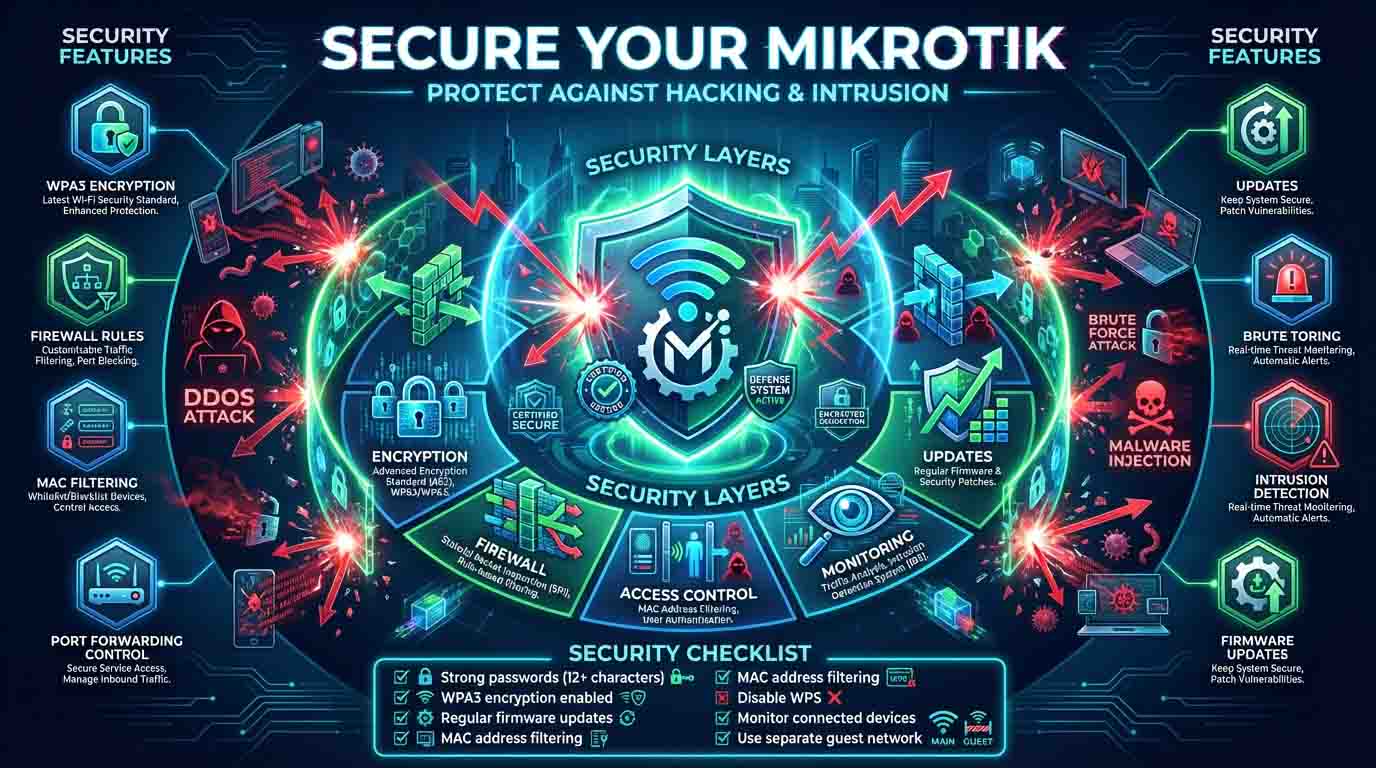 روش‌های ایمن‌سازی وای‌فای MikroTik در برابر هک و نفوذ