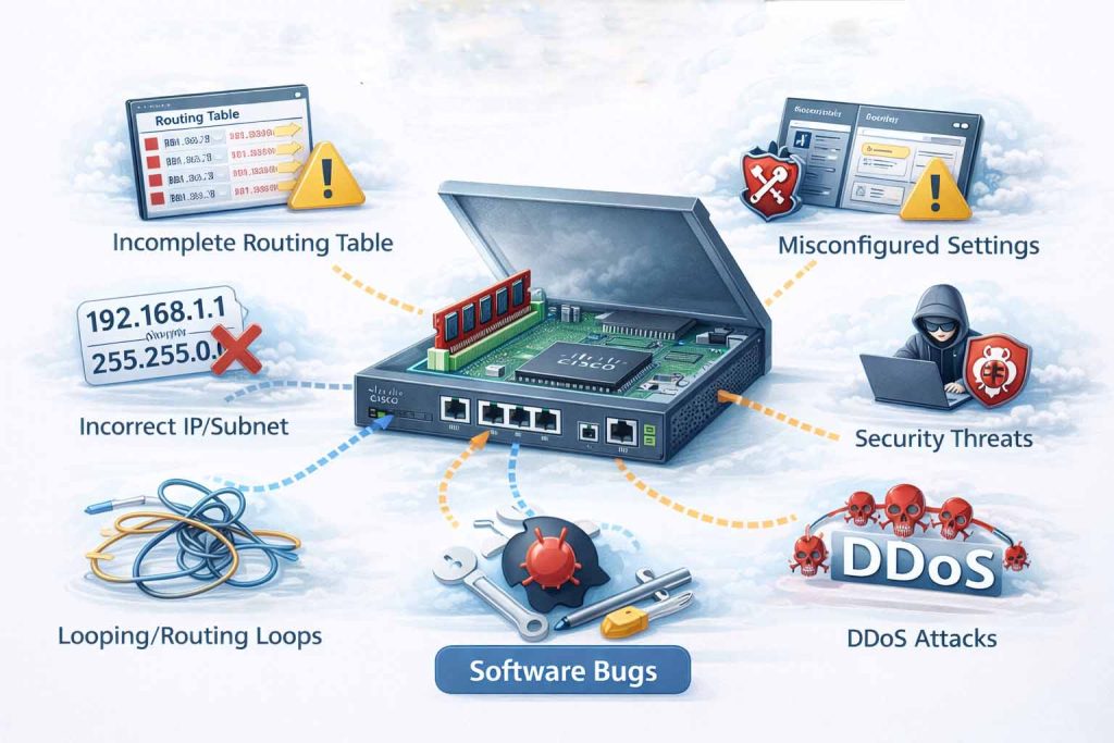 رفع خطاها و باگ‌های متداول در Cisco Router