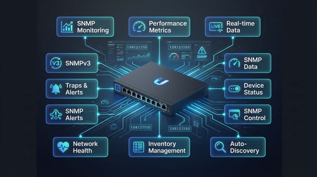 پروتکل SNMP در تجهیزات یوبیکیوتی و نقش آن در پایش رفتاری، تحلیل روندها و مدیریت پیش‌نگرانه شبکه‌های حرفه‌ای