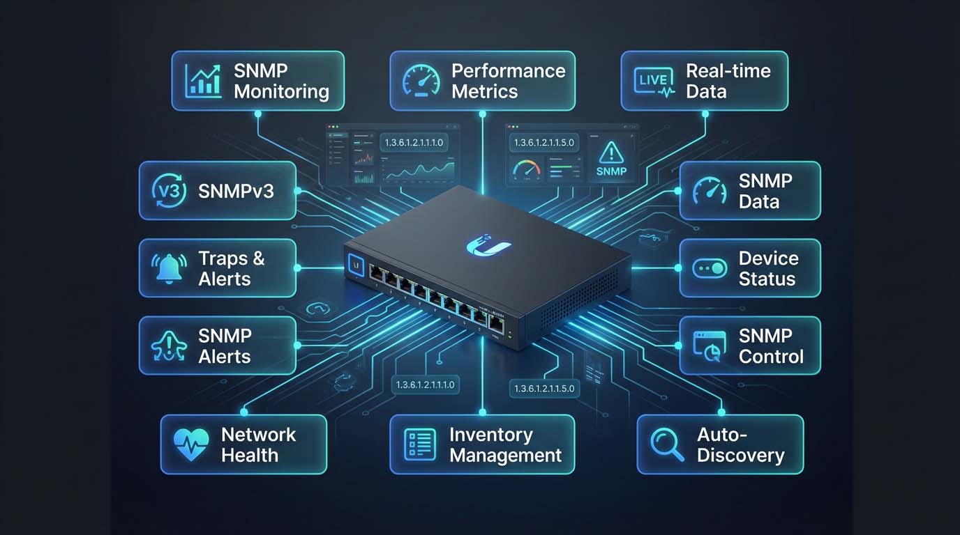 پروتکل SNMP در تجهیزات یوبیکیوتی و نقش آن در پایش رفتاری، تحلیل روندها و مدیریت پیش‌نگرانه شبکه‌های حرفه‌ای