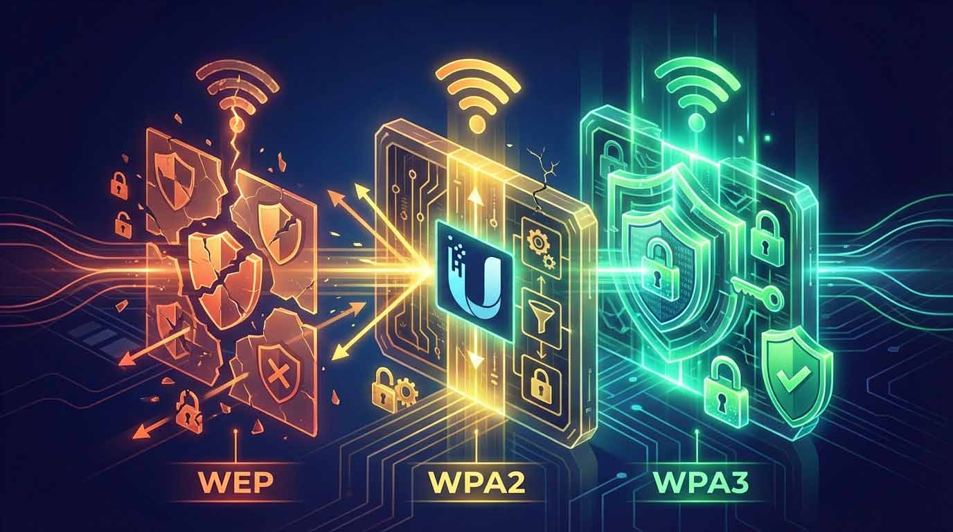 تفاوت WPA2، WPA3 و WEP در تجهیزات یوبیکیوتی و انتخاب پروتکل مناسب