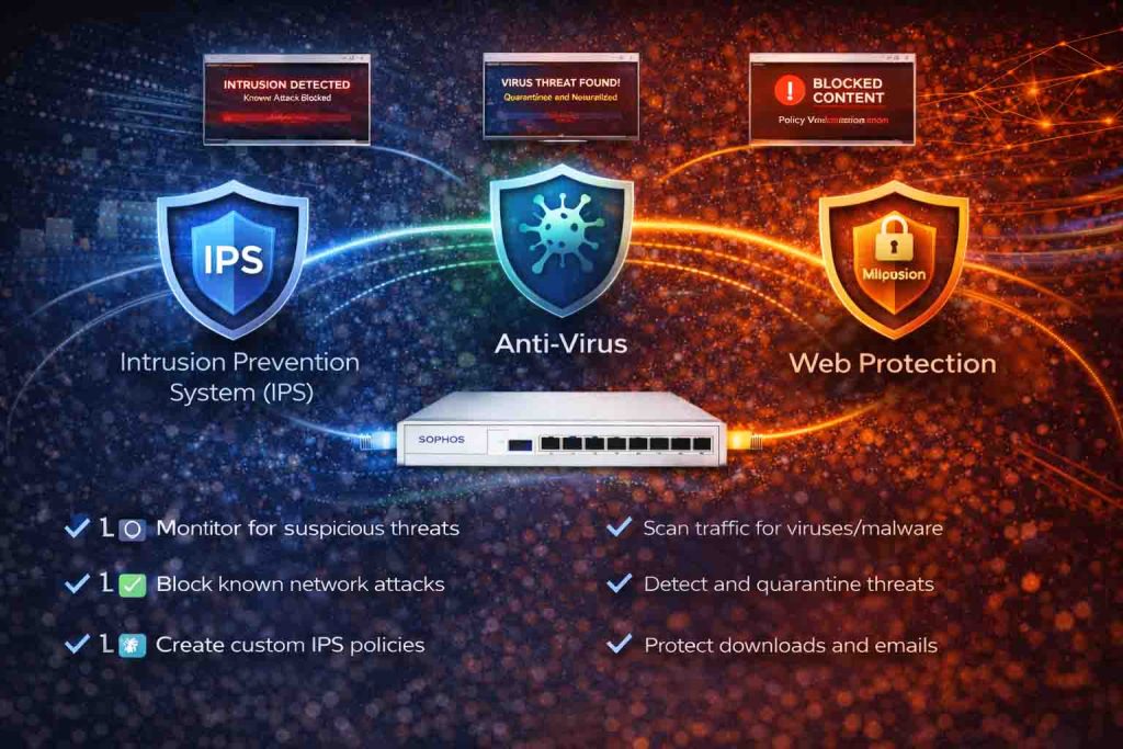 آموزش کانفیگ IPS، Anti-Virus و Web Protection روی فایروال Sophos