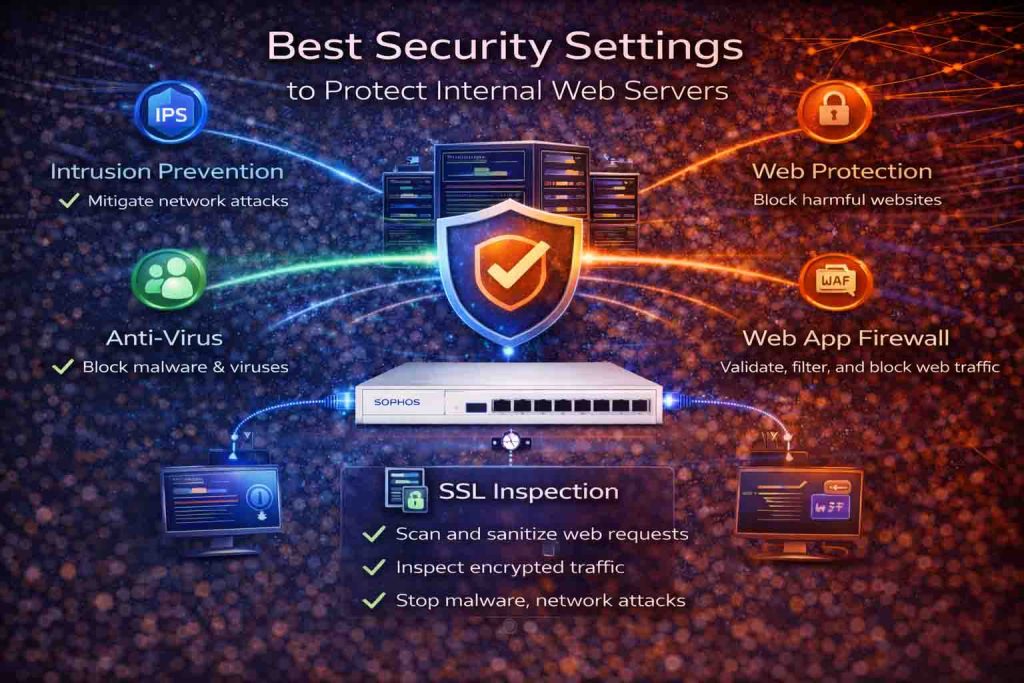 بهترین تنظیمات امنیتی برای محافظت از سرورهای وب داخلی با فایروال Sophos