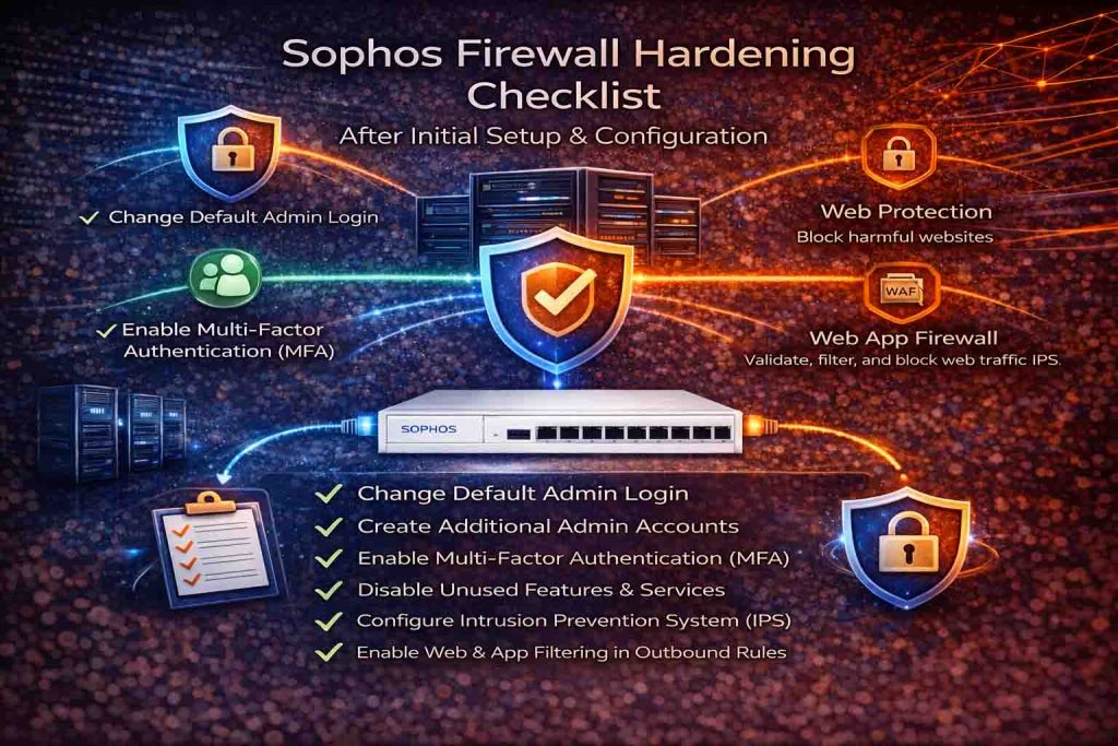 چک‌لیست Hardening فایروال Sophos بعد از نصب و کانفیگ اولیه