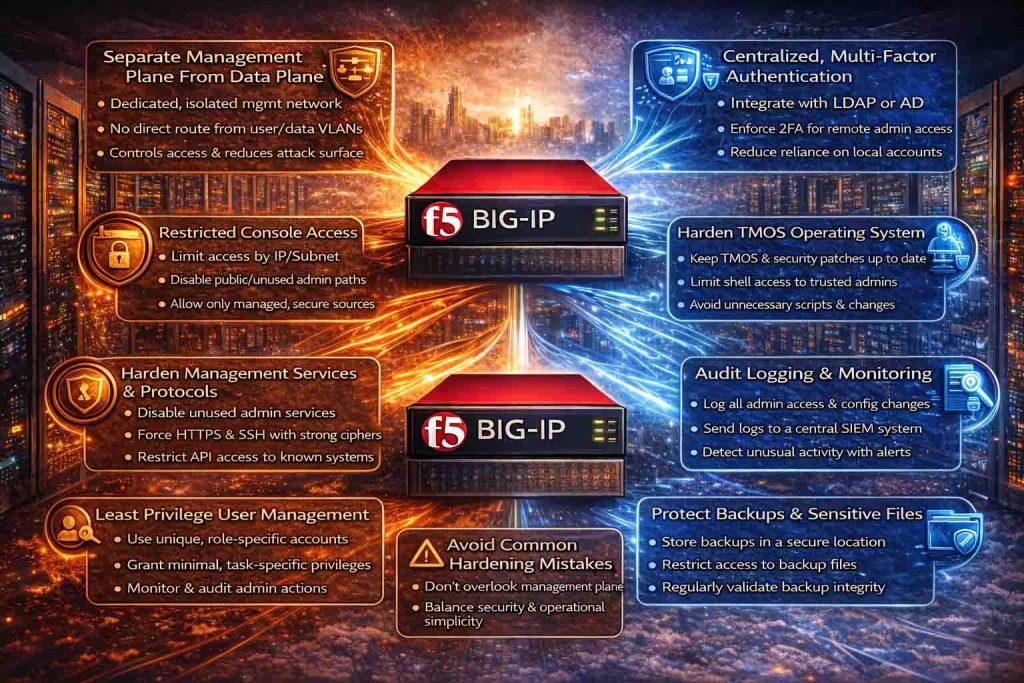 چکلیست کامل Hardening امنیتی F5 BIG-IP برای محافظت از سیستمعامل و کنسول مدیریت