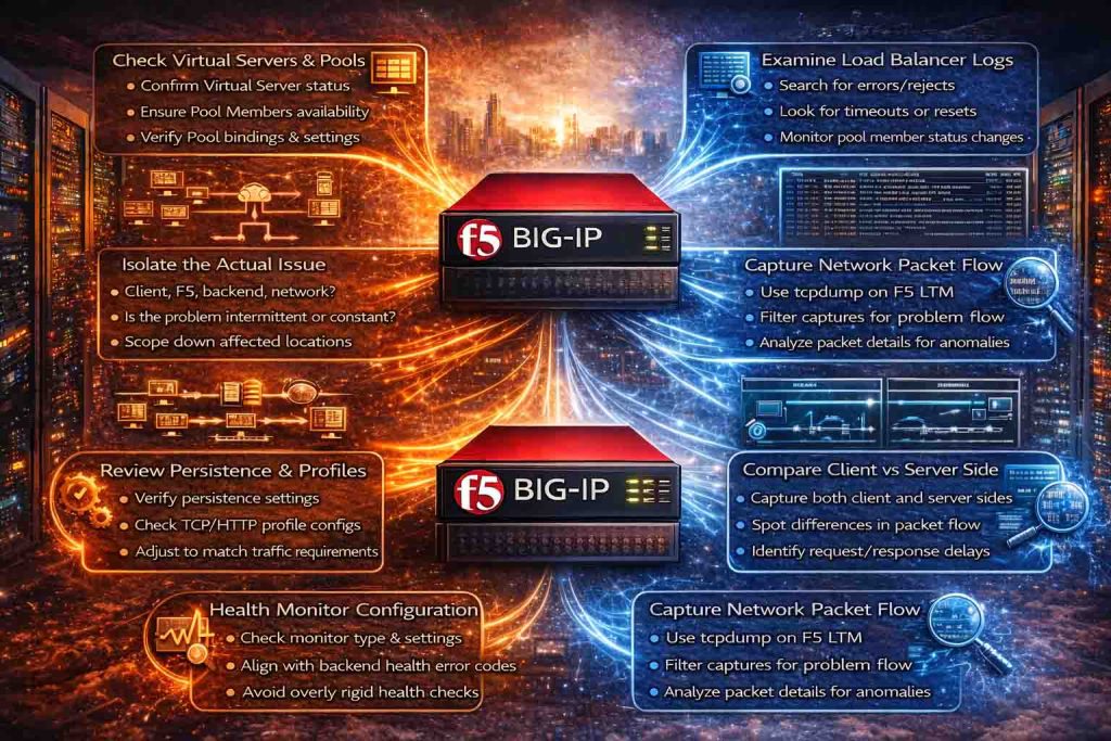 راهنمای عیبیابی مشکلات Load Balancing در F5 LTM با تمرکز بر Log و Capture ترافیک