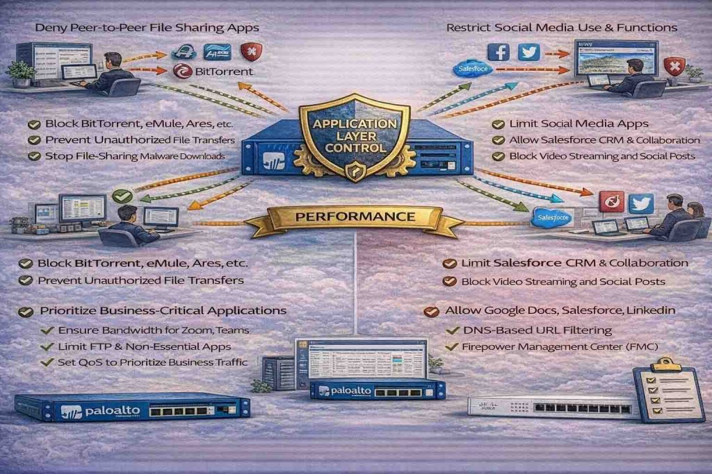 پیادهسازی کنترل Application Layer در فایروال پالو آلتو با استفاده از App-ID و بررسی سناریوهای واقعی برای محدودسازی هوشمند ترافیک بدون اختلال کاری