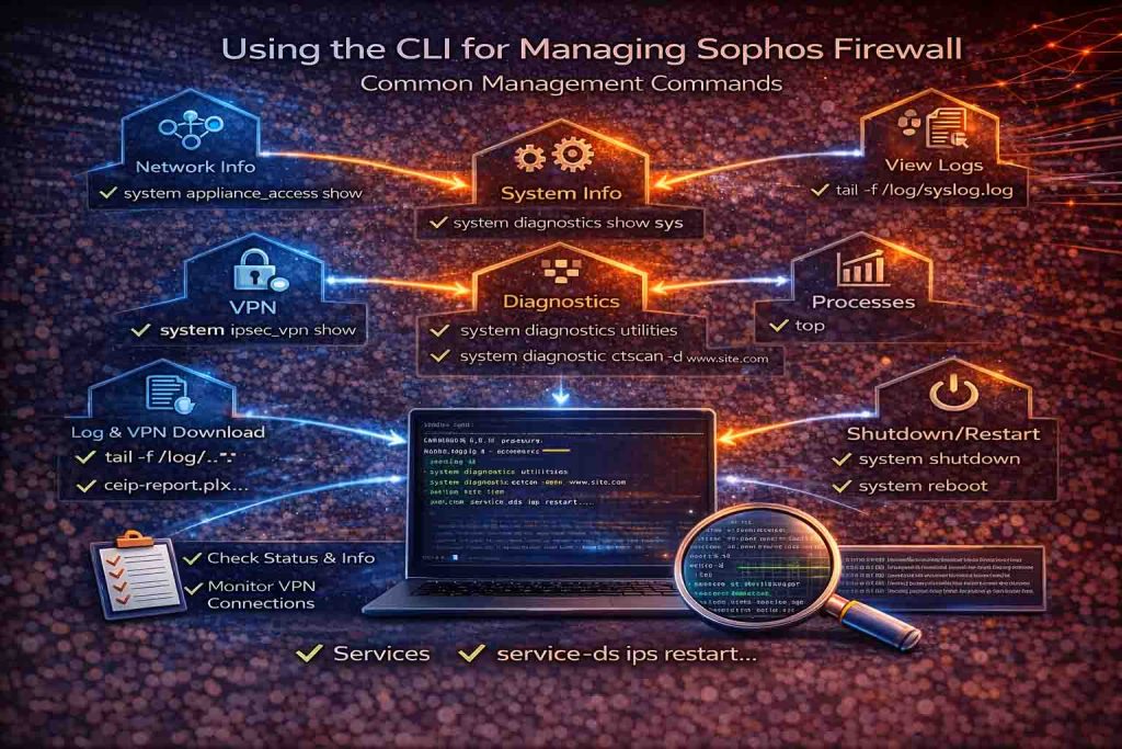 آموزش استفاده از CLI در فایروال Sophos و دستورات کاربردی مدیریت