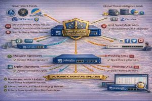 استفاده از Threat Intelligence در فایروال پالو آلتو و بهروزرسانی خودکار Signatureها برای شناسایی سریع تهدیدات، مقابله با حملات Zero-Day و افزایش امنیت شبکه