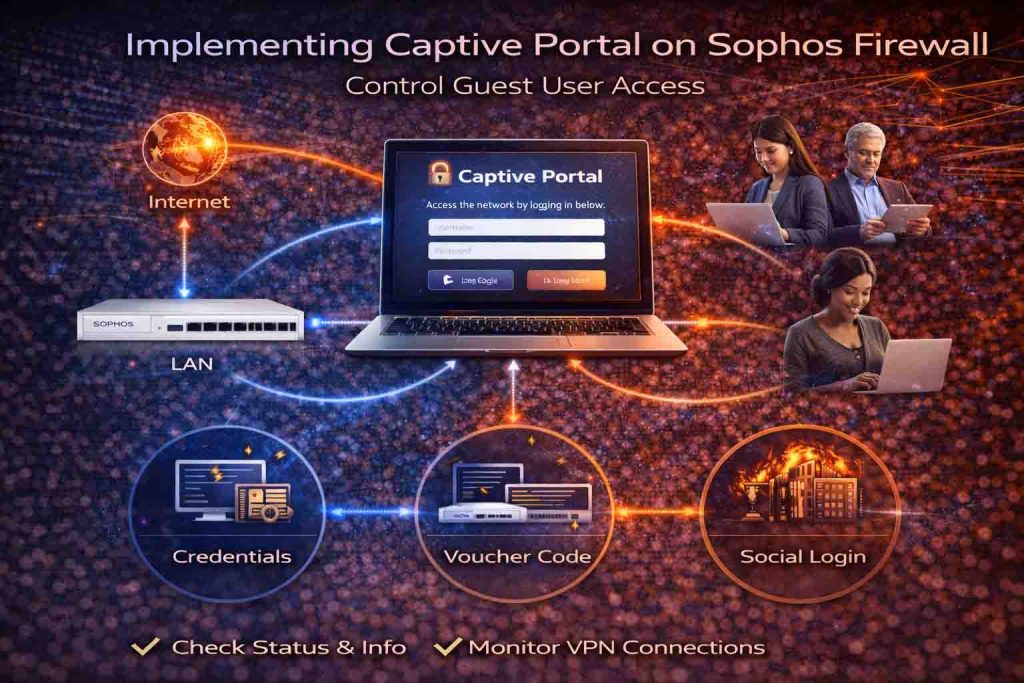 پیاده‌سازی Captive Portal در Sophos Firewall برای کنترل دسترسی کاربران مهمان