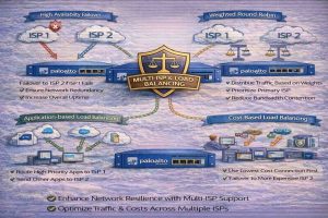 سناریوهای پیادهسازی چند ISP و Load Balancing در فایروال Palo Alto شامل Active/Passive، ECMP و PBF در محیطهای Enterprise