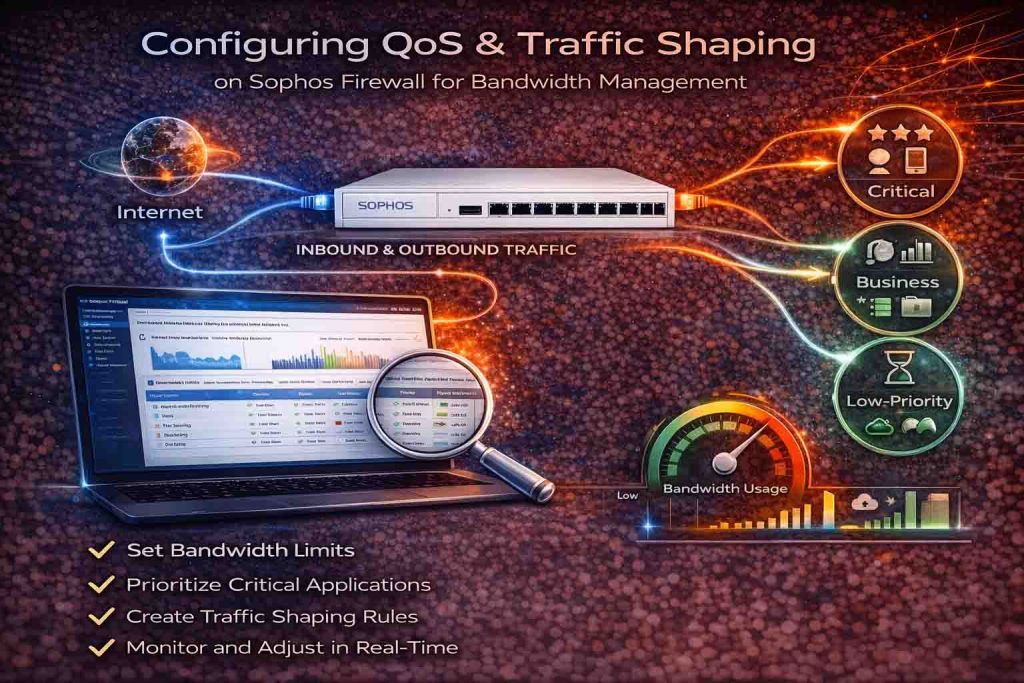 آموزش تنظیم QoS و Traffic Shaping در Sophos Firewall برای مدیریت پهنای باند