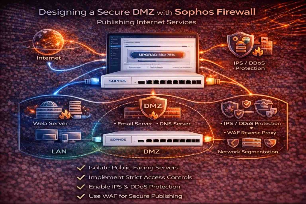 طراحی DMZ امن با فایروال Sophos برای انتشار سرویسهای اینترنتی