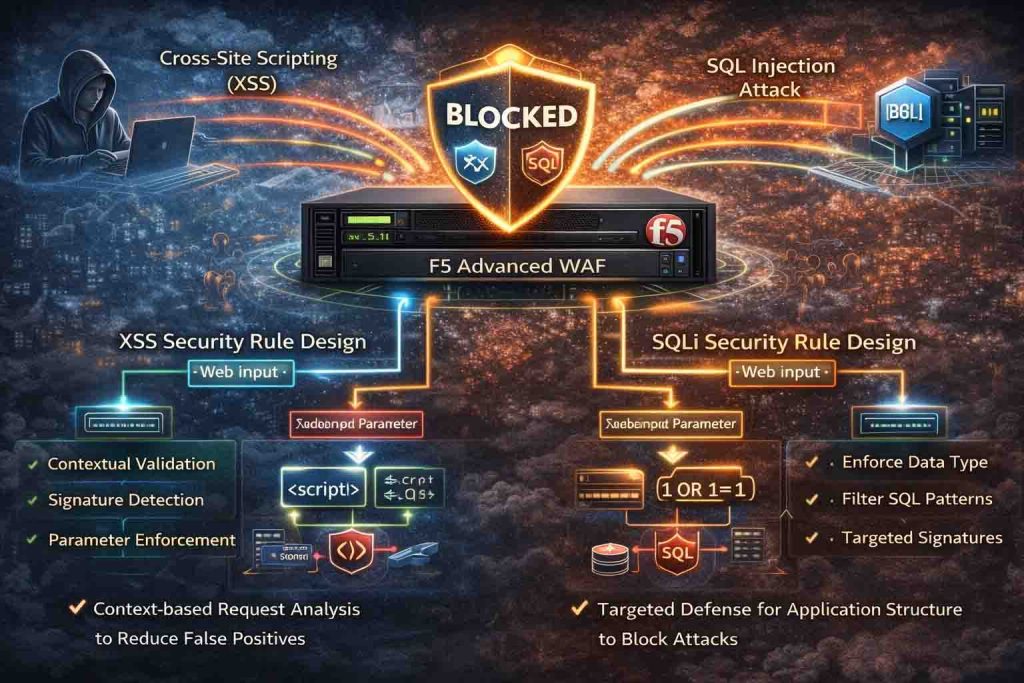 معماری Ruleهای امنیتی F5 WAF برای مقابله با XSS و SQL Injection بدون اختلال در سرویس