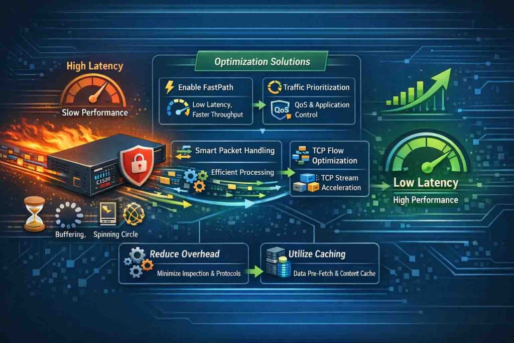 راهکارهای مهندسی برای کاهش Latency و بهینهسازی Performance در فایروالهای سیسکو در محیطهای سازمانی