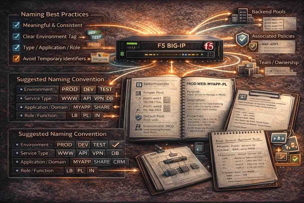 معماری Naming و Documentation در F5 برای Virtual Serverها بهمنظور بهبود مدیریت، Troubleshooting و تغییرات