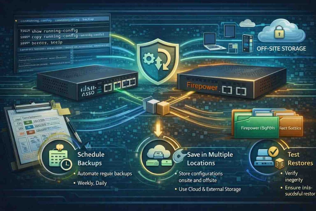 بهترین روشهای Backup و Restore کانفیگ در فایروالهای سیسکو برای تضمین پایداری و بازیابی سریع در شرایط بحرانی