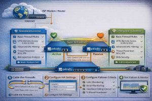 پیادهسازی High Availability بهصورت Active/Passive در فایروالهای پالو آلتو با تمرکز بر معماری پایدار، Failover بدون اختلال و همگامسازی Sessionها