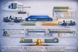 نحوه یکپارچهسازی فایروال پالو آلتو با Active Directory و پیادهسازی User-Based Policy مبتنی بر هویت کاربران و نقشهای سازمانی