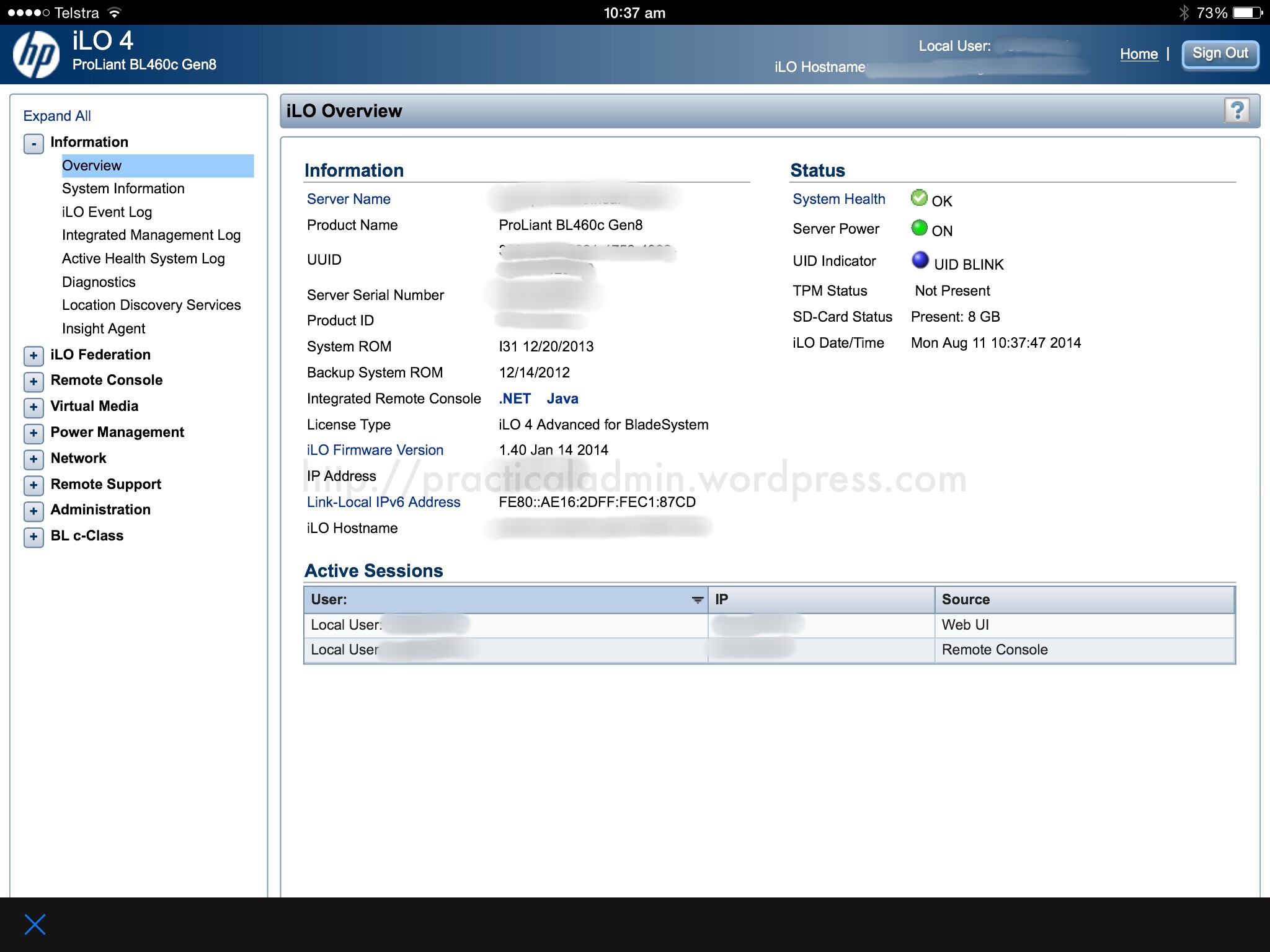 ابزار تشخیصی iLO در سرورهای HP
