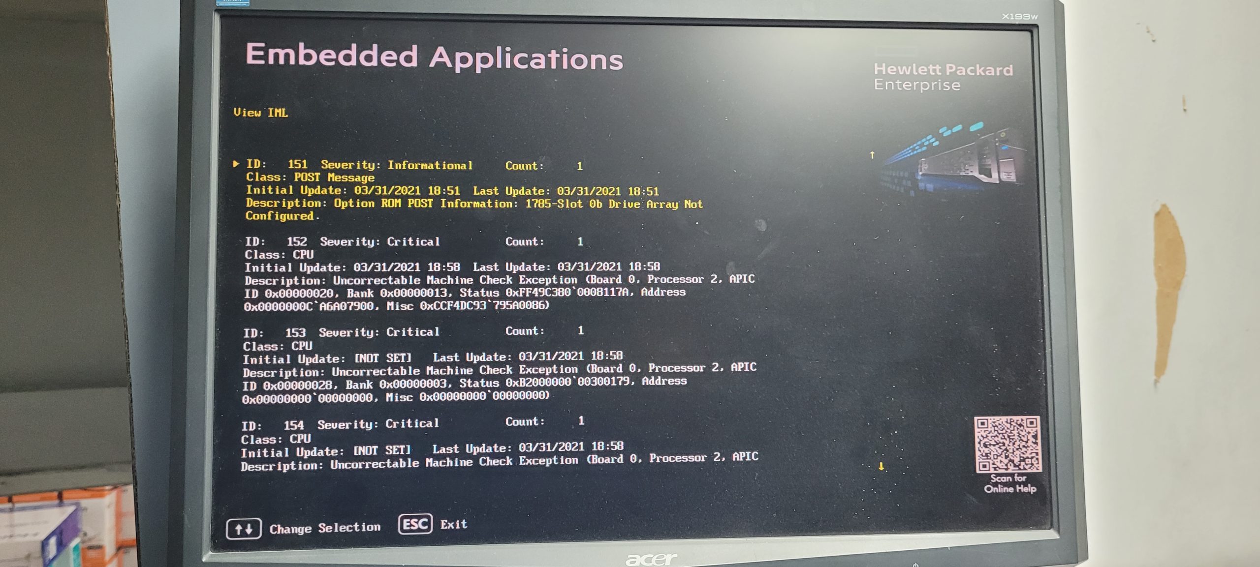 خطای ROM در سرور HP