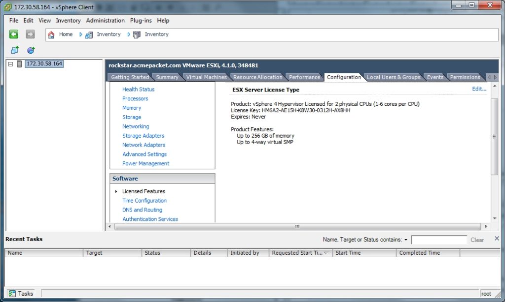 محیط مدیریتی VMware vSphere در دیتاسنتر
