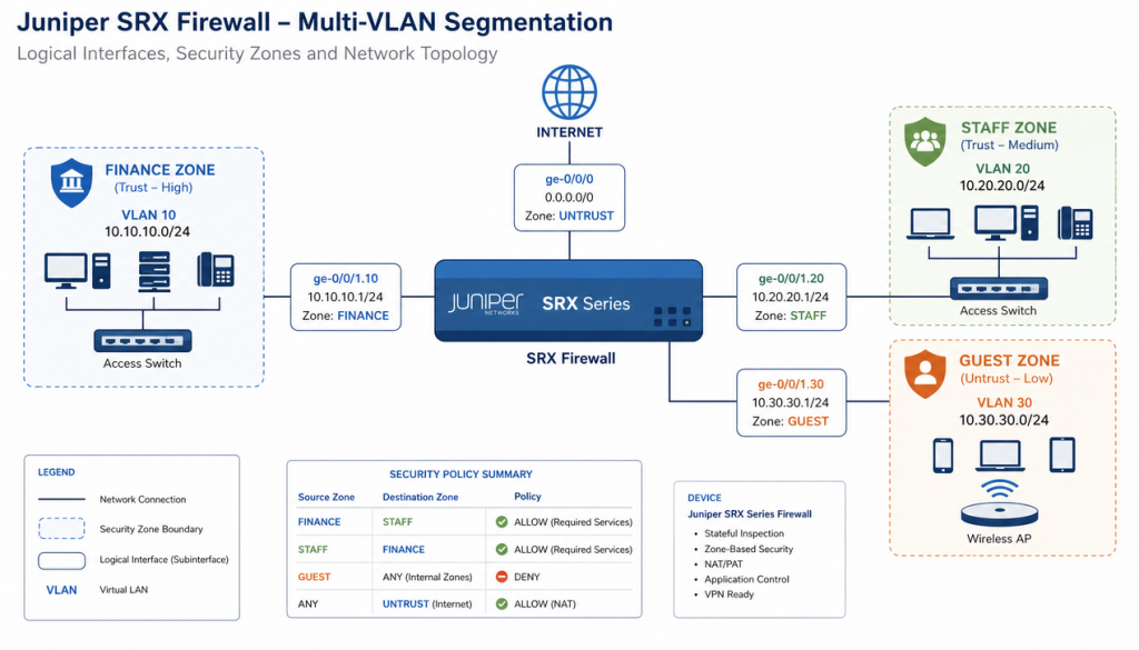 آموزش VLAN در SRX و Interface منطقی | راهنمای کامل 106 آموزش VLAN در SRX
